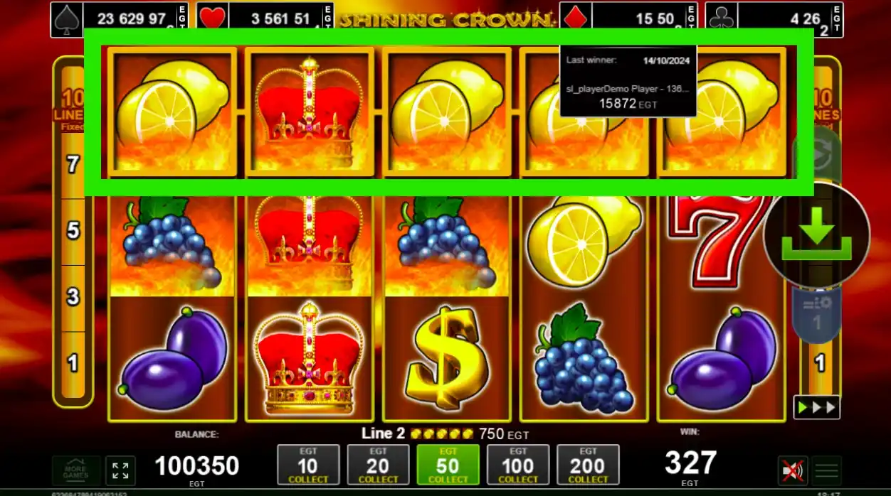 Shining Crown oyununun bonusları